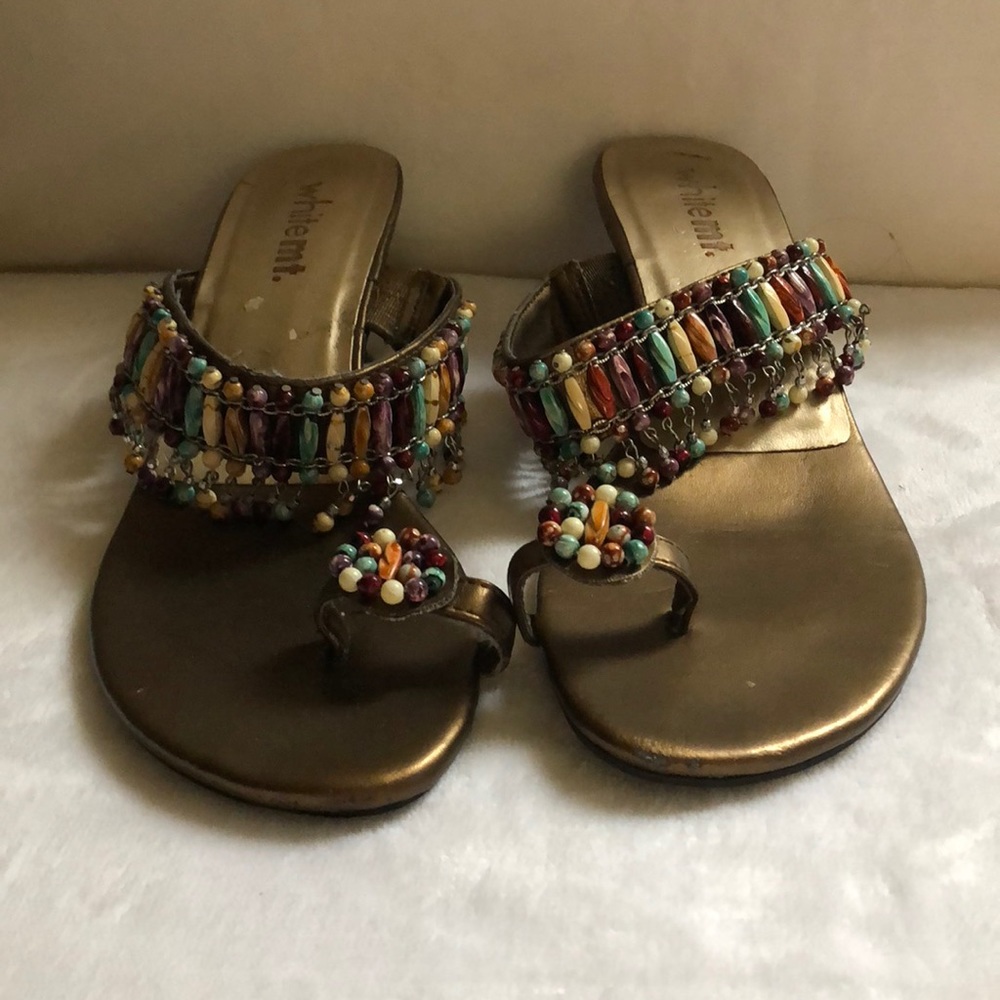 Sandals with 1” heel beaded